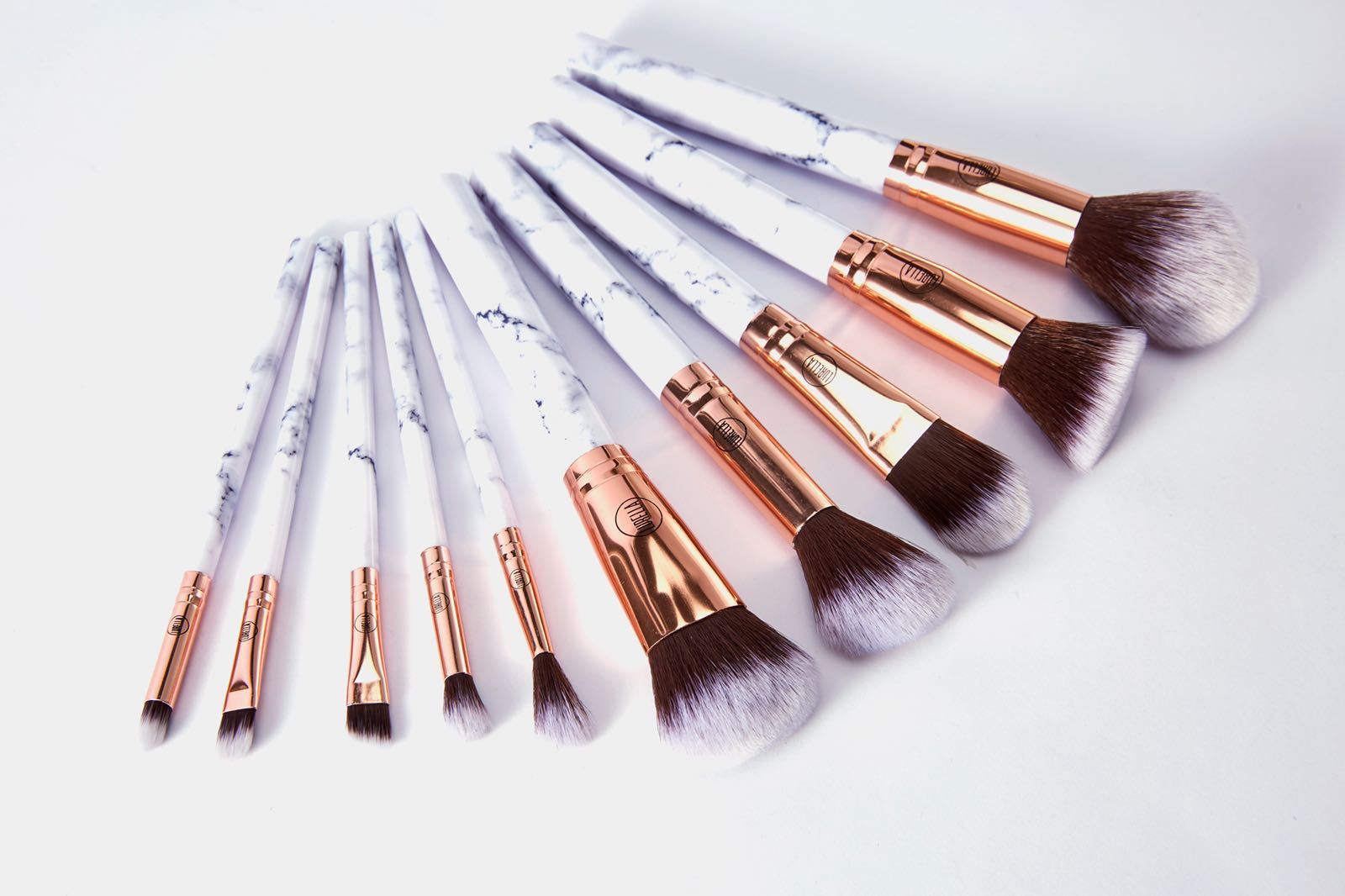 Deluxe 10 Piece Marble Brush Set - Lurella Cosmetics