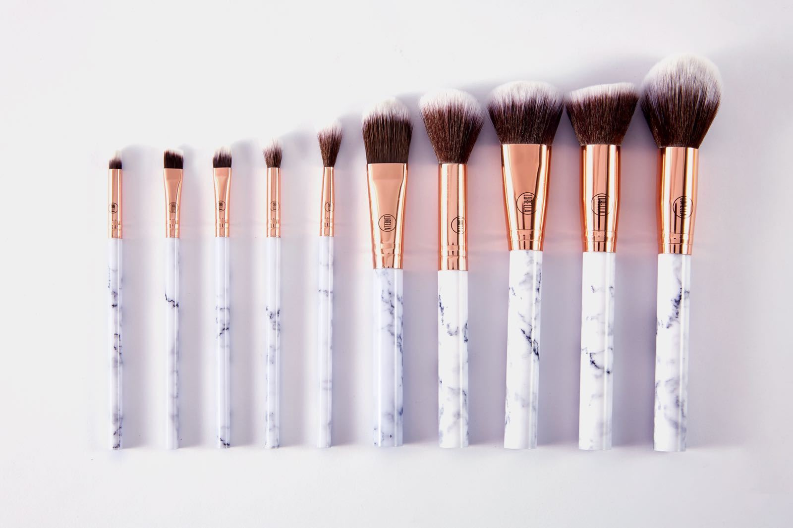 Deluxe 10 Piece Marble Brush Set - Lurella Cosmetics