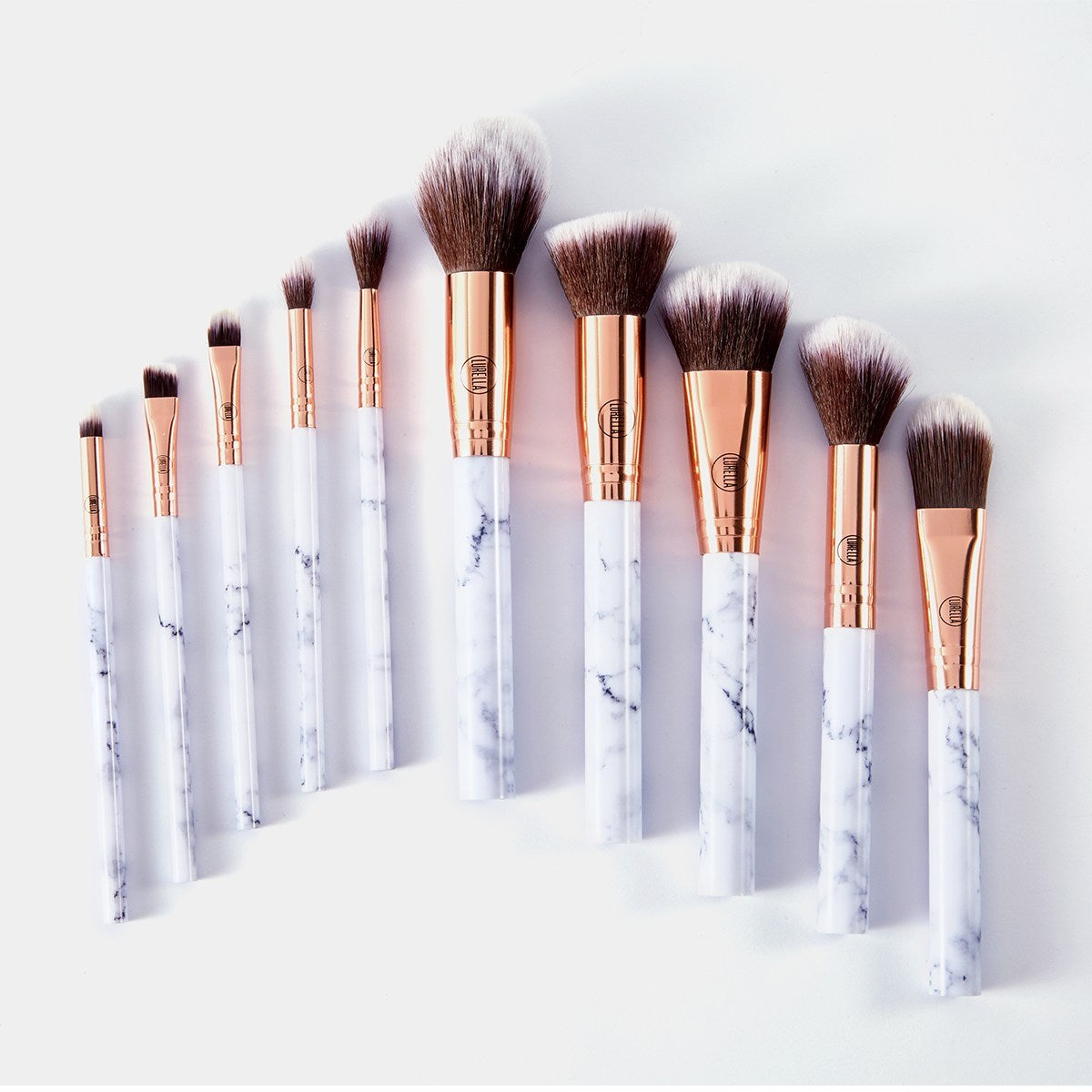 Deluxe 10 Piece Marble Brush Set - Lurella Cosmetics