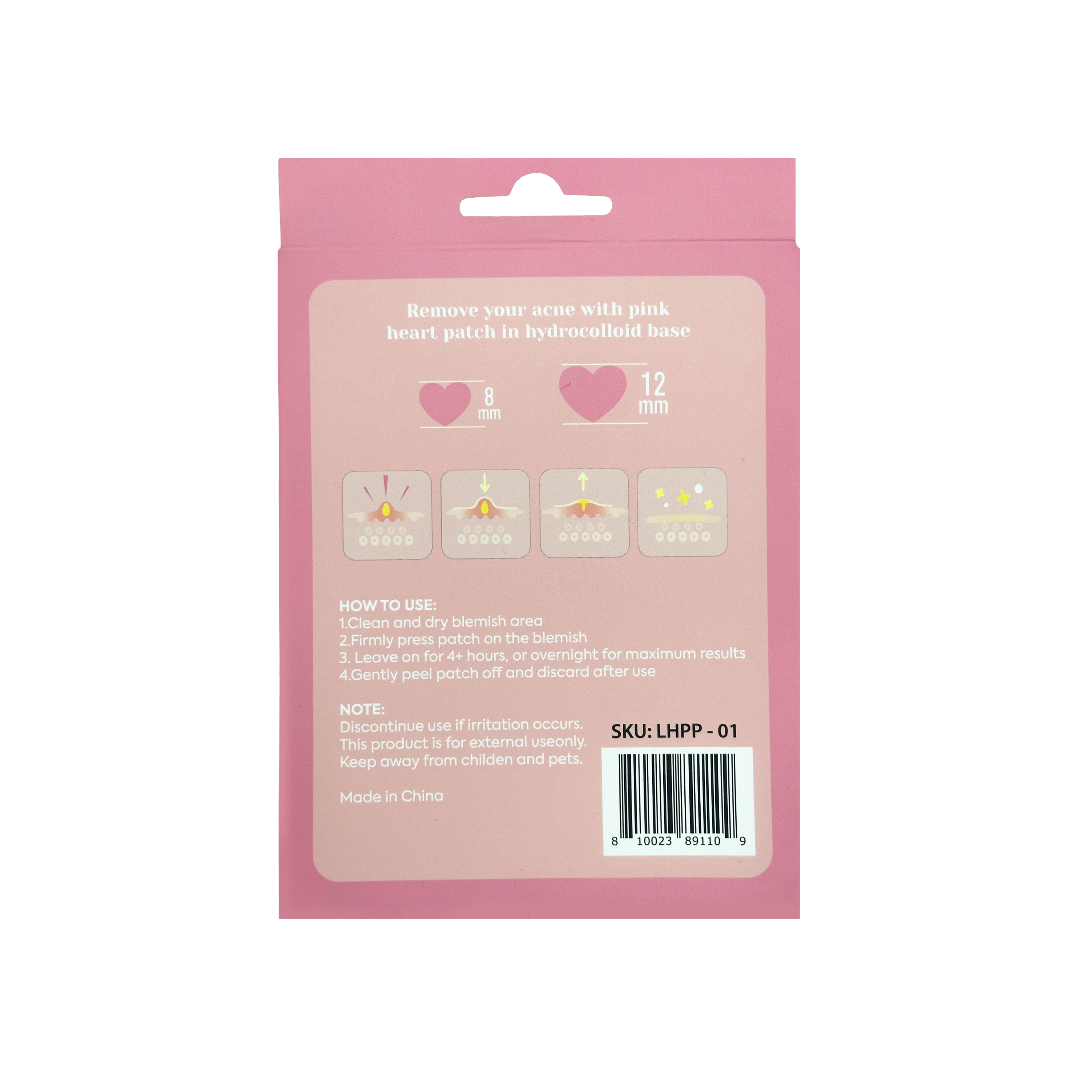 Pink Heart Pimple Patches