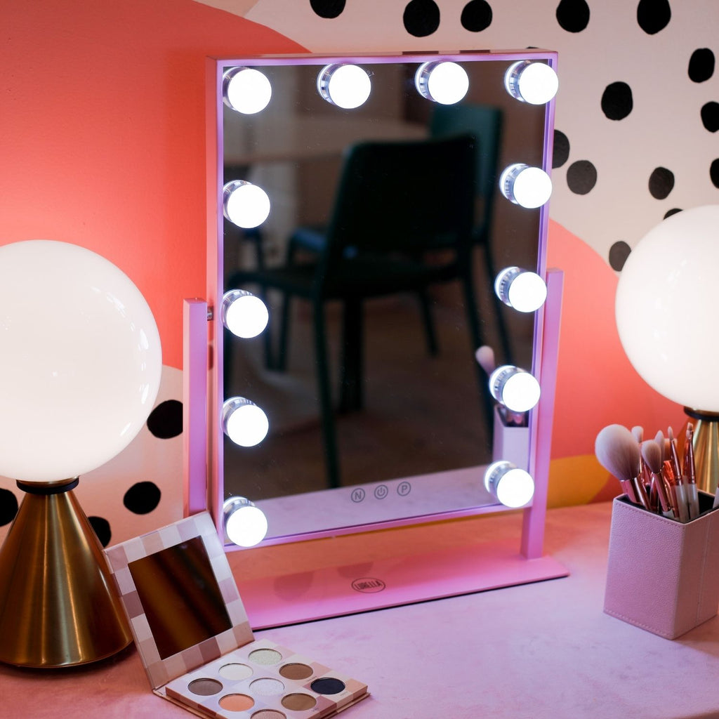 12 Bulb Vanity Mirror - Pink Berry