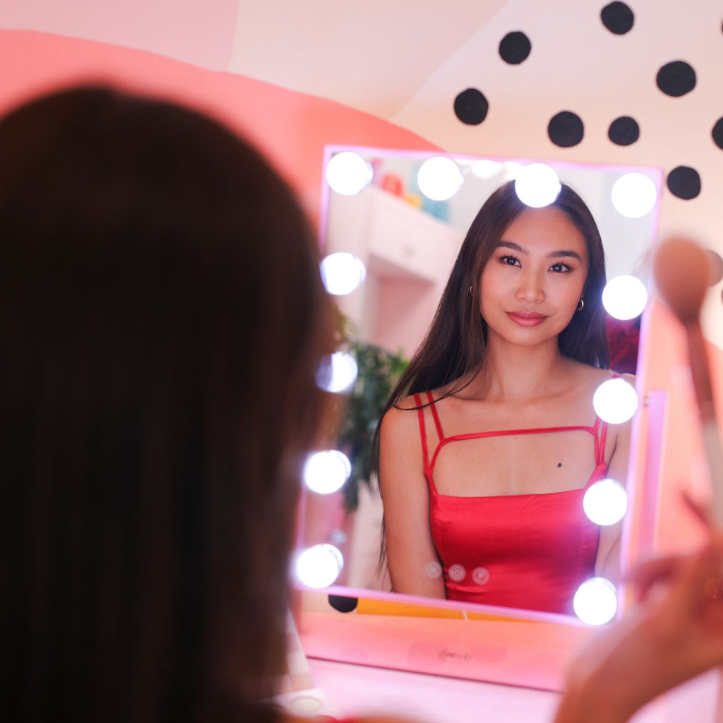 12 Bulb Vanity Mirror - Pink Berry