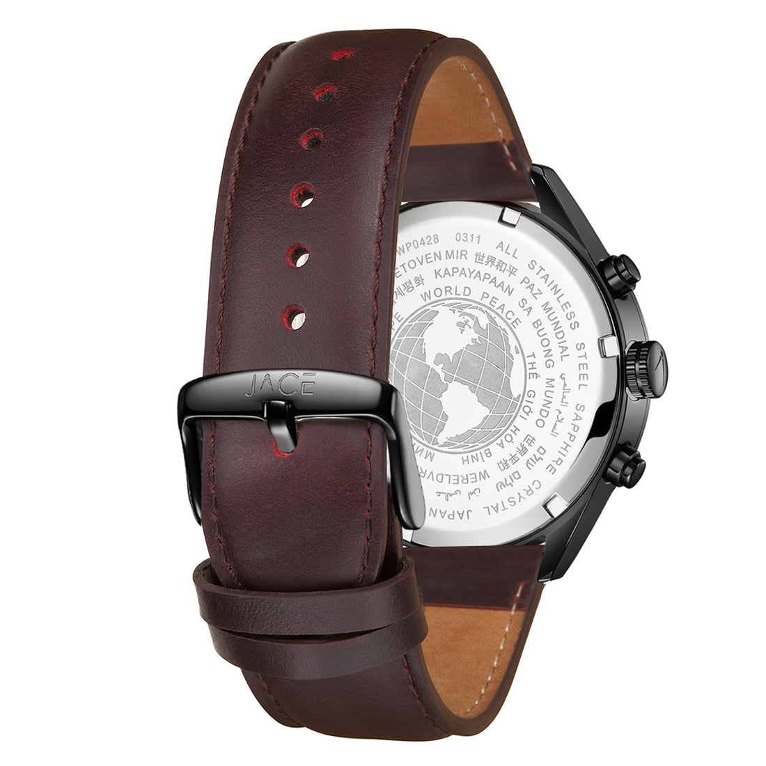 &quot;DHELI&quot; MEN`S LEATHER BAND CHRONOGRAPH WATCH