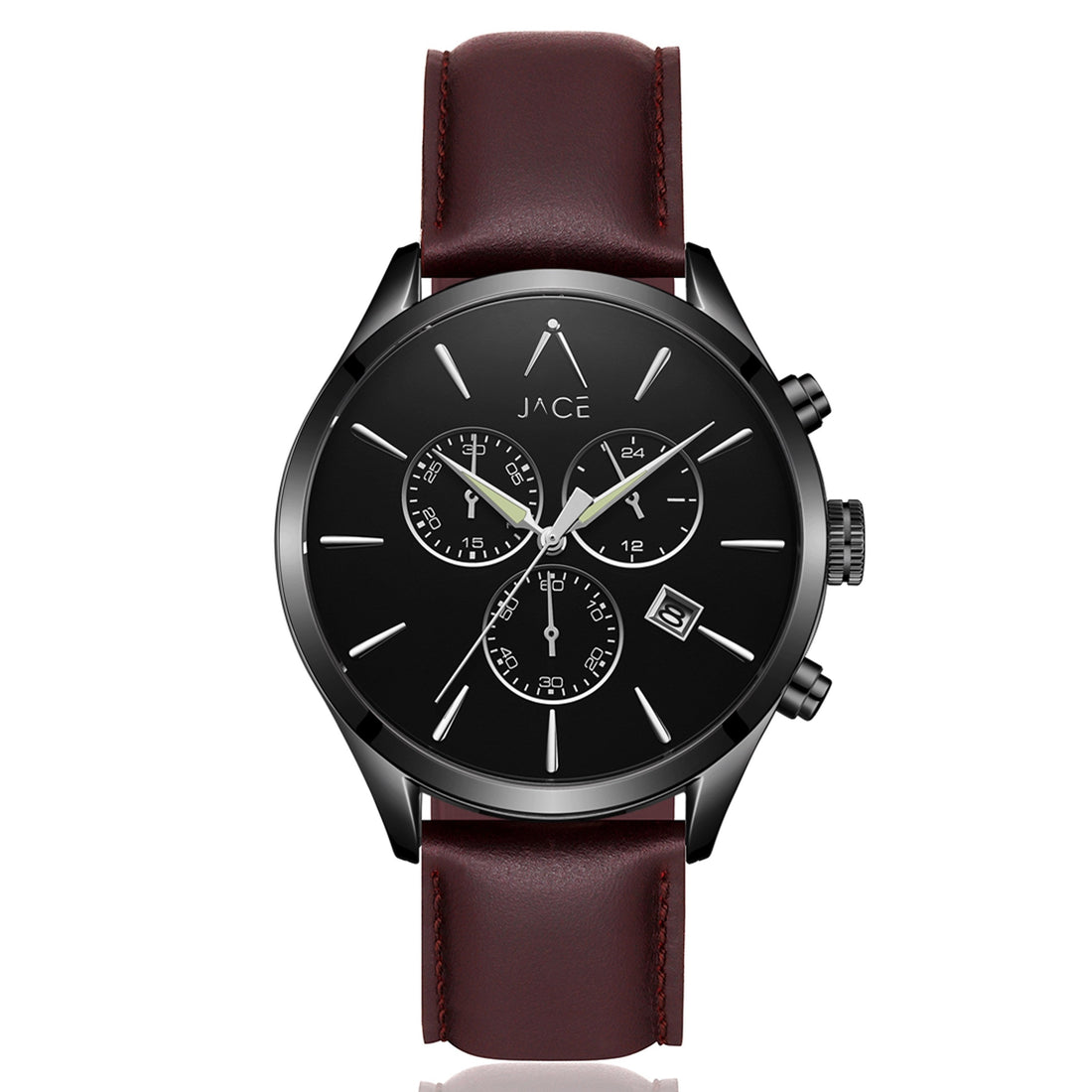 &quot;DHELI&quot; MEN`S LEATHER BAND CHRONOGRAPH WATCH