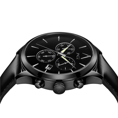 &quot;NEW YORK&quot; MEN`S LEATHER BAND CHRONOGRAPH WATCH