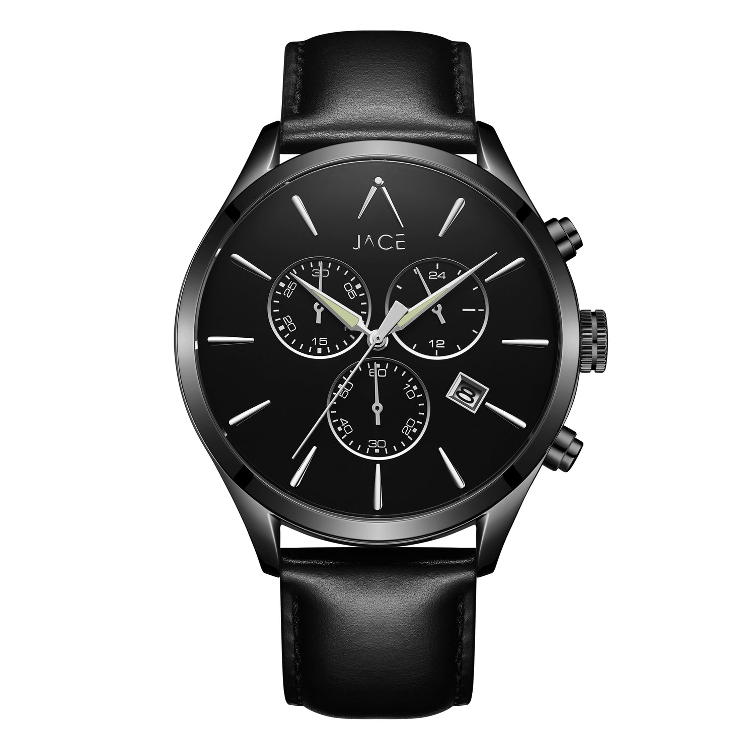 &quot;NEW YORK&quot; MEN`S LEATHER BAND CHRONOGRAPH WATCH