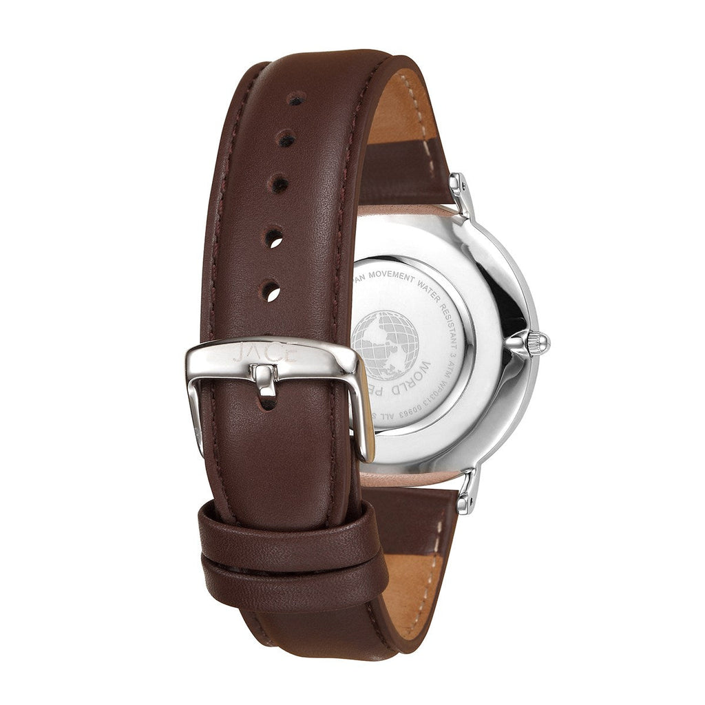 JACE - "ATHENS" MEN`S LEATHER BAND WATCH