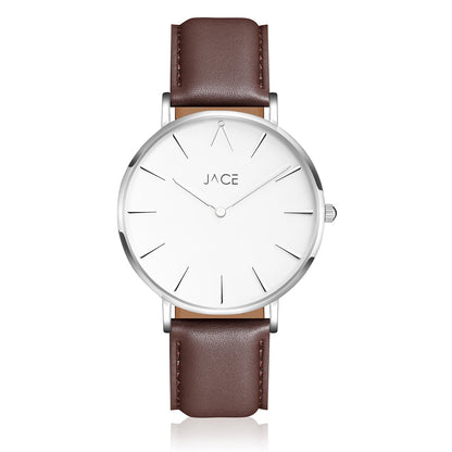 JACE - &quot;CAIRO&quot; MEN`S LEATHER BAND WATCH