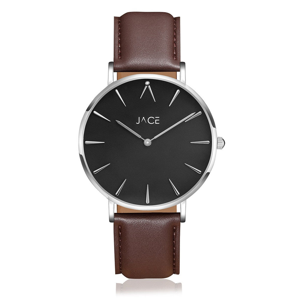 JACE - "ATHENS" MEN`S LEATHER BAND WATCH