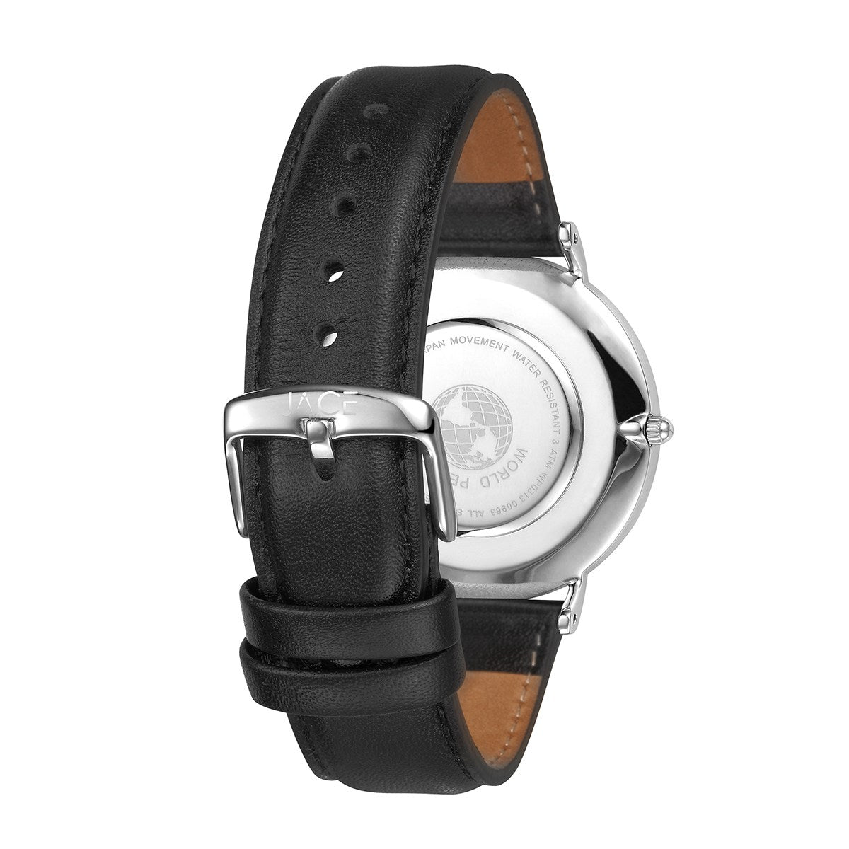 JACE - &quot;MUNICH&quot; MEN`S LEATHER BAND WATCH