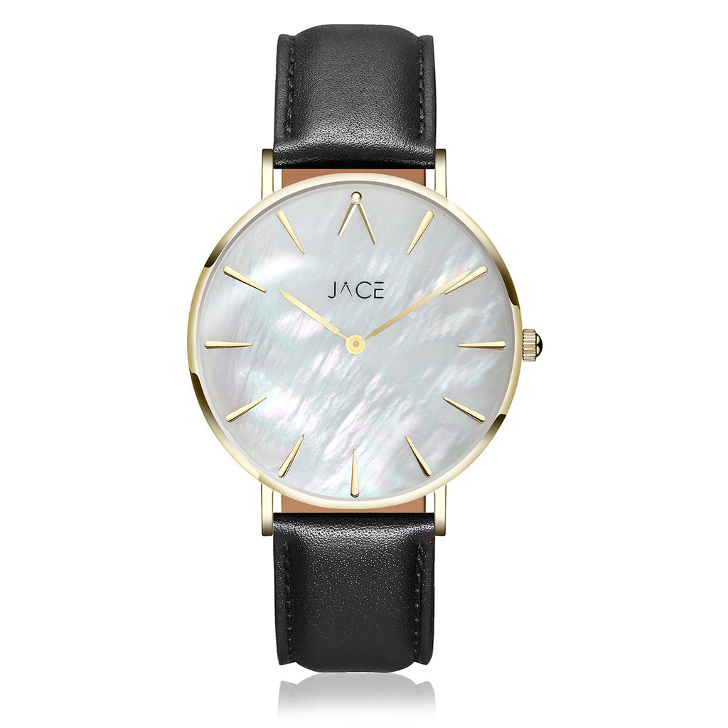 JACE - "AUCKLAND" MEN`S LEATHER BAND WATCH