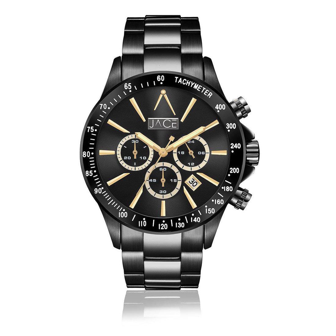 JACE - &quot;PANAMA&quot; MEN`S CHRONOGRAPH METAL BAND WATCH