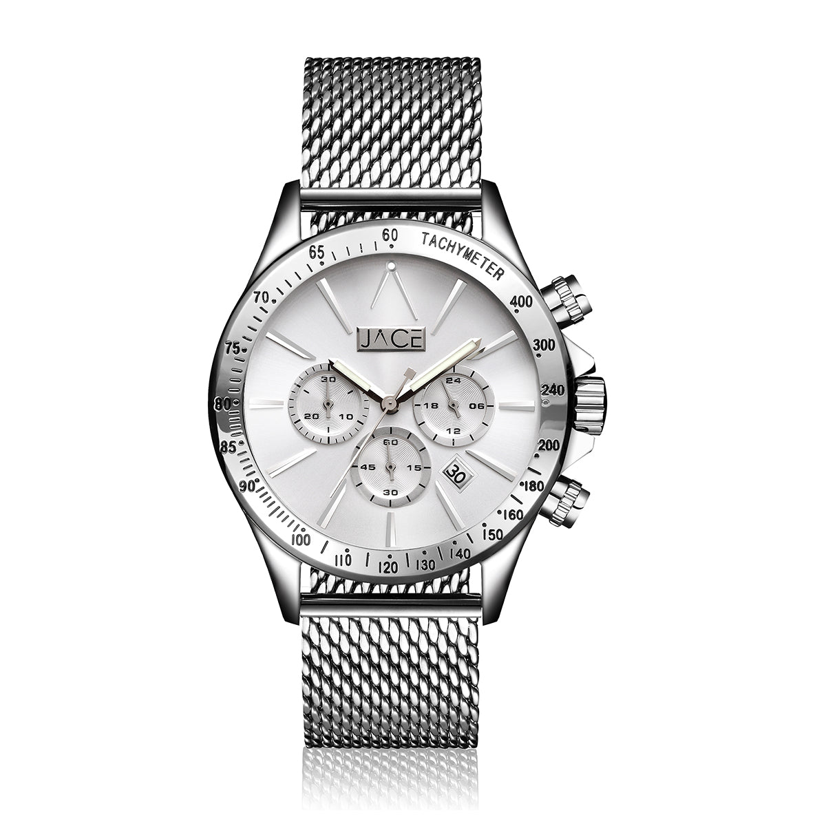 JACE - &quot;LYON&quot; MEN`S MESH BAND CHRONOGRAPH WATCH