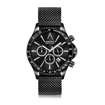 JACE - &quot;NICOSIA&quot; MEN`S MESH BAND CHRONOGRAPH WATCH