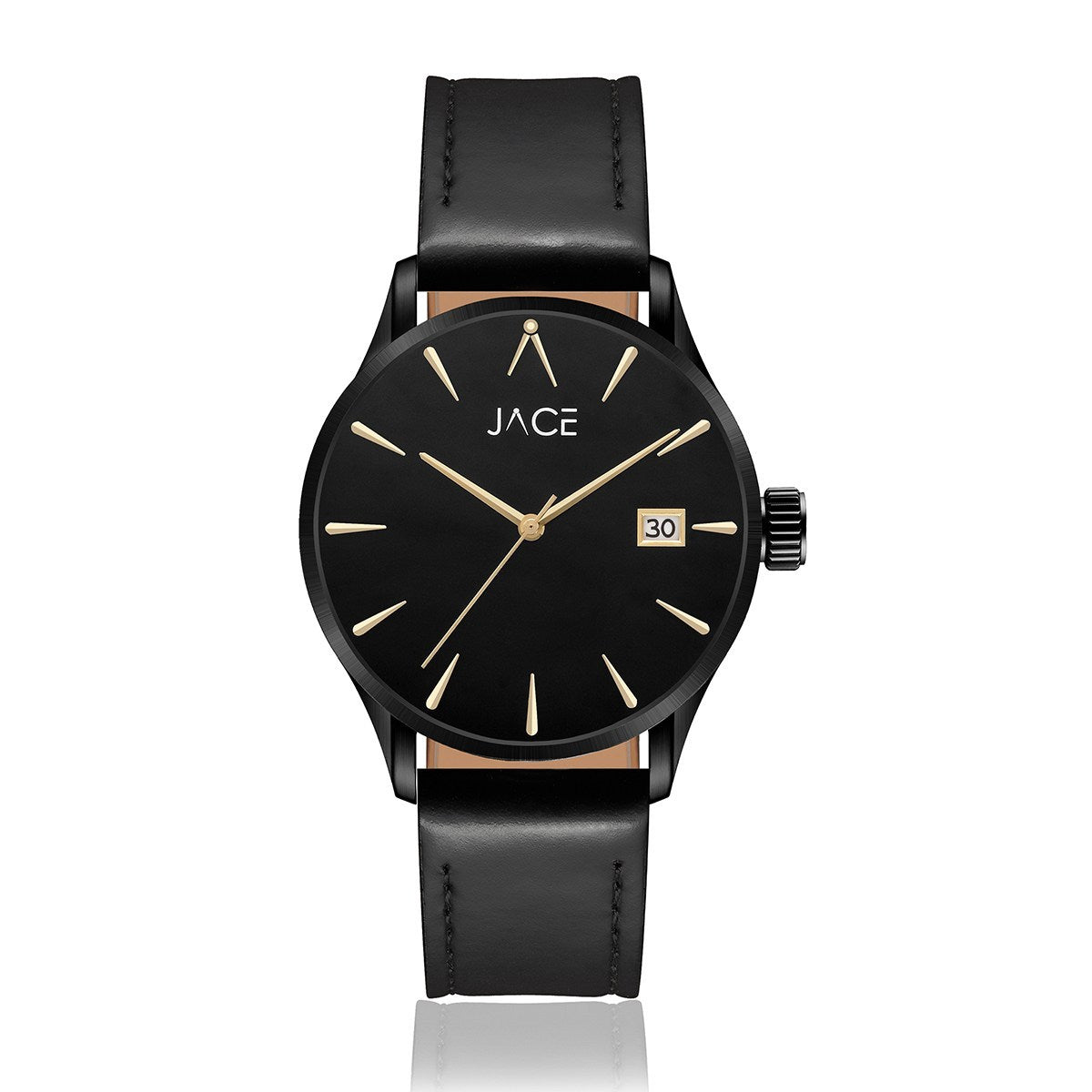 JACE - &quot;VADUZ&quot; MEN`S LEATHER BAND WATCH