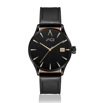 JACE - &quot;VADUZ&quot; MEN`S LEATHER BAND WATCH