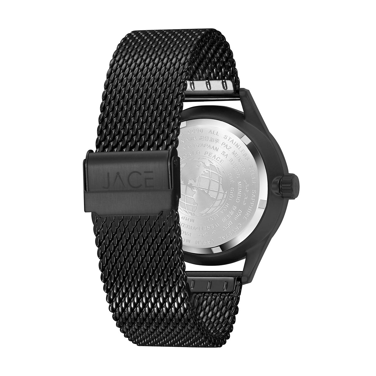 JACE - &quot;BORNEO&quot; MEN`S MESH BAND WATCH