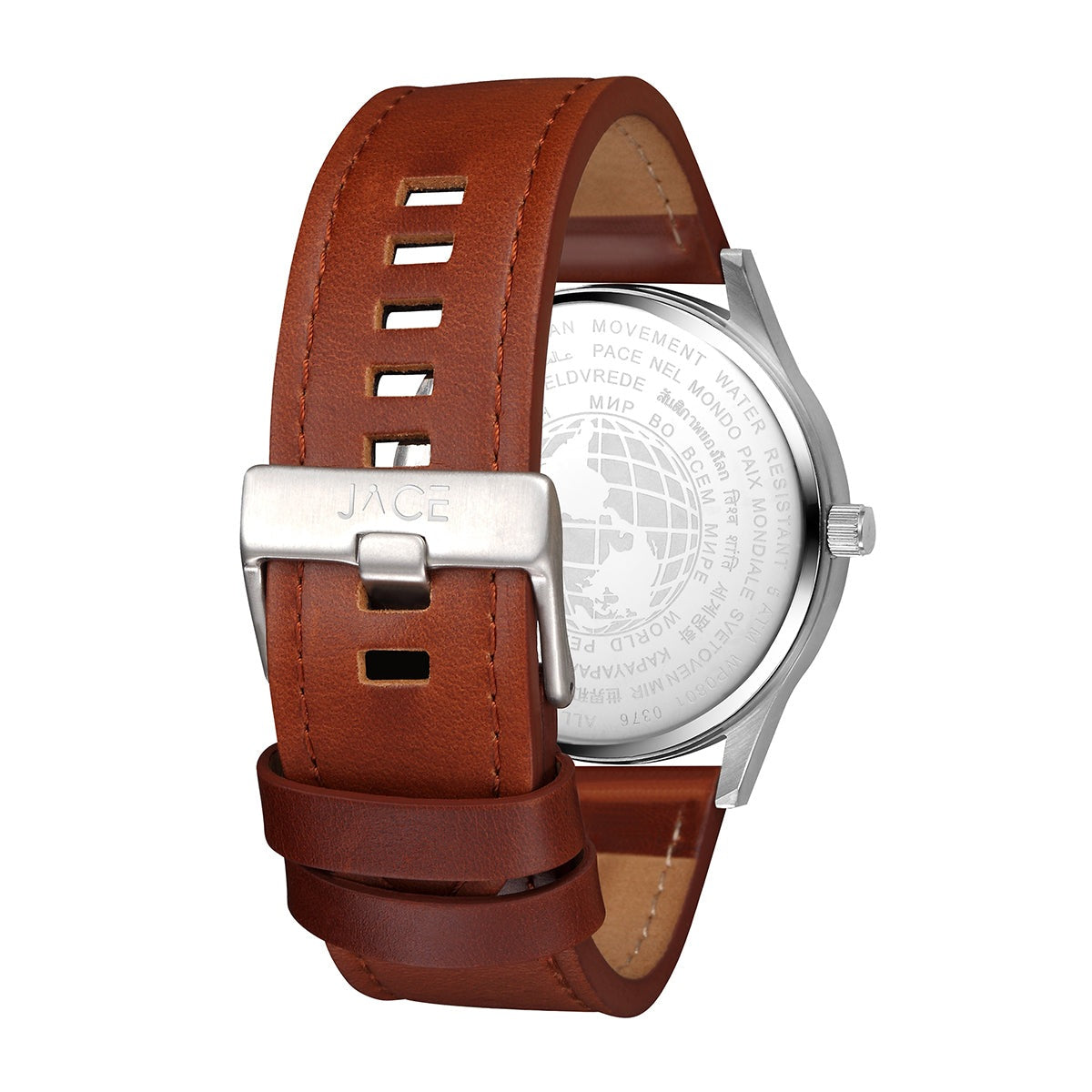 JACE - &quot;POIPET&quot; MEN`S LEATHER BAND WATCH