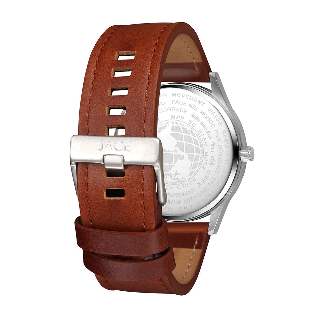 JACE - "POIPET" MEN`S LEATHER BAND WATCH