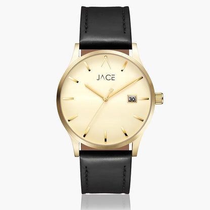 JACE - &quot;SAN JUAN&quot; MEN`S LEATHER BAND WATCH