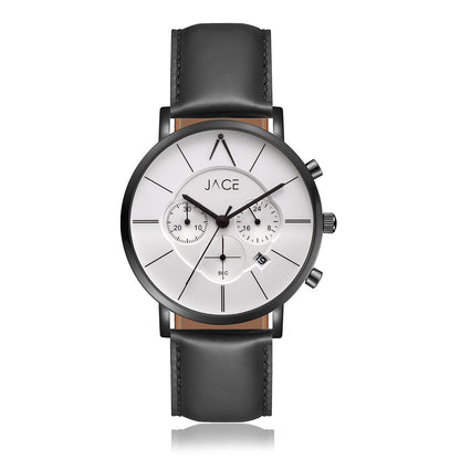 JACE - &quot;DURBAN&quot; MEN`S LEATHER BAND CHRONOGRAPH WATCH