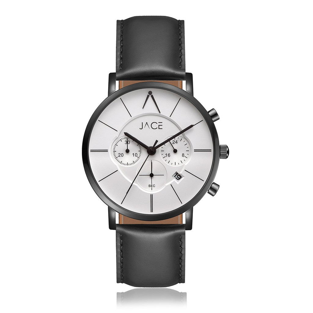JACE - "DURBAN" MEN`S LEATHER BAND CHRONOGRAPH WATCH