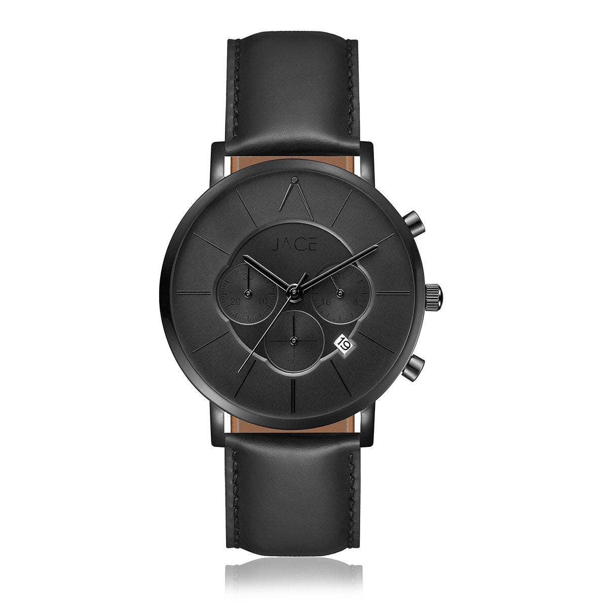 JACE - &quot;SEOUL&quot; MEN`S LEATHER BAND CHRONOGRAPH WATCH